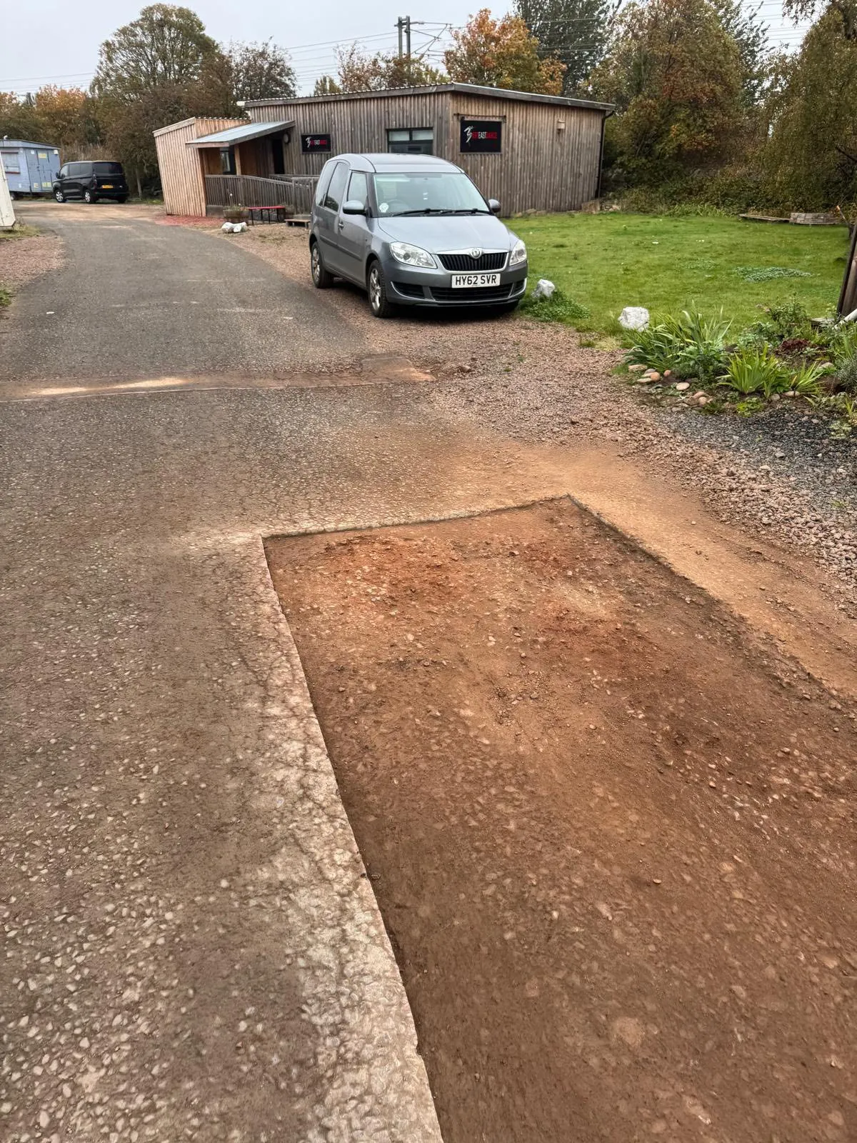 Ground excavated and prepared by E. Young Surfacing before a new surface is laid in East Lothian